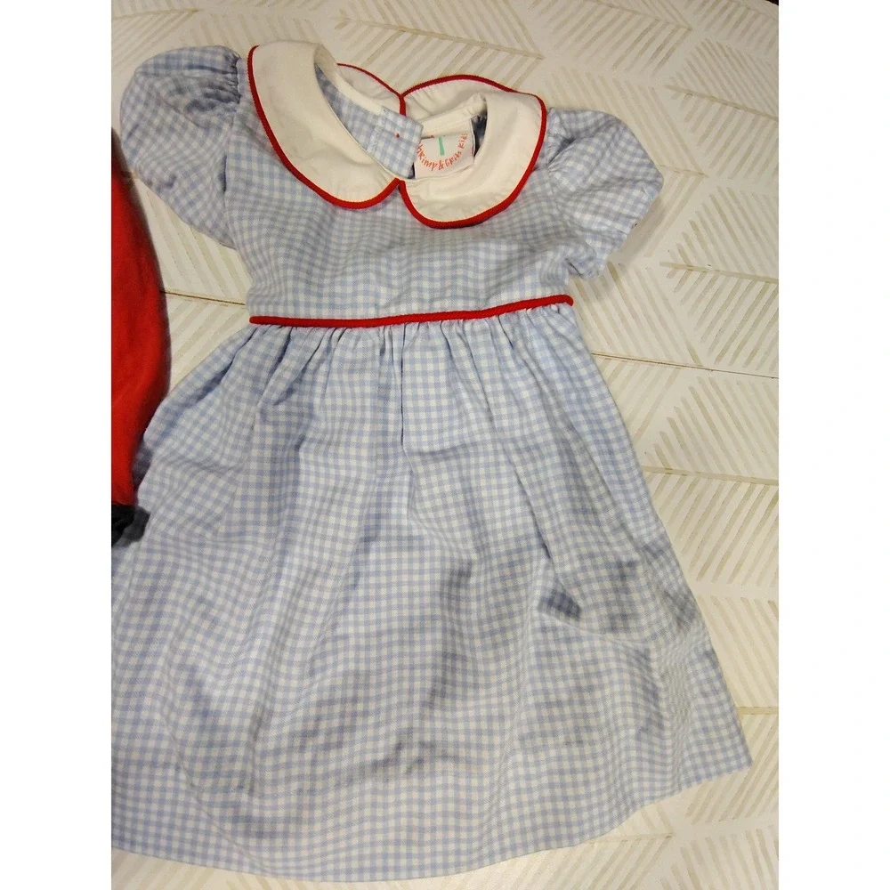 Toddler Girls Dress Bundle Samara Denim Shrimp & Grits‎ Gingham Red Ruffle 18M